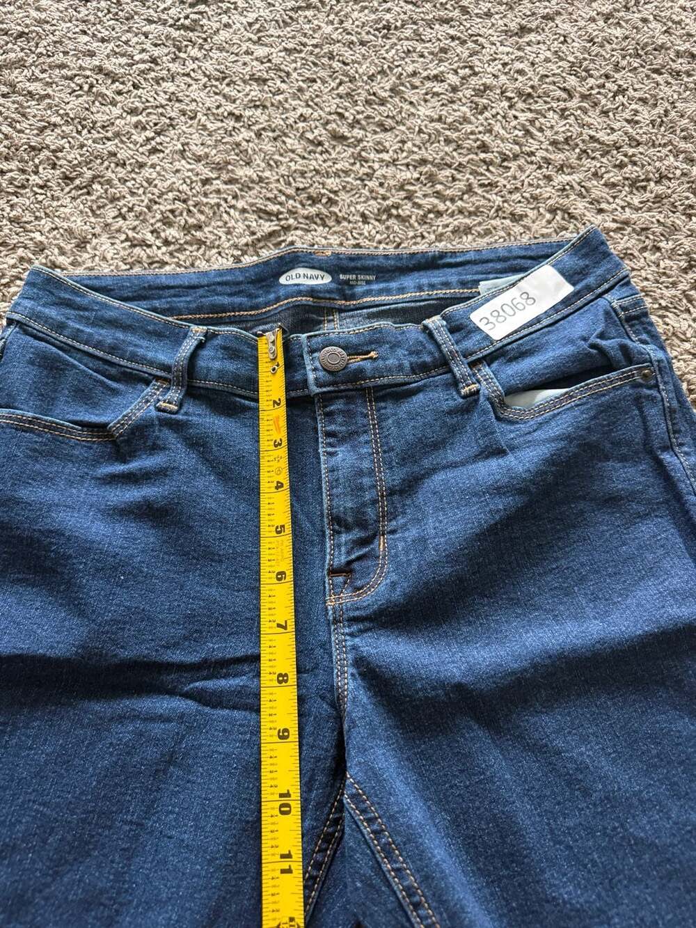 Old Navy Super Skinny Mid-Rise Women's Blue Denim Jeans - Picture 4 of 9